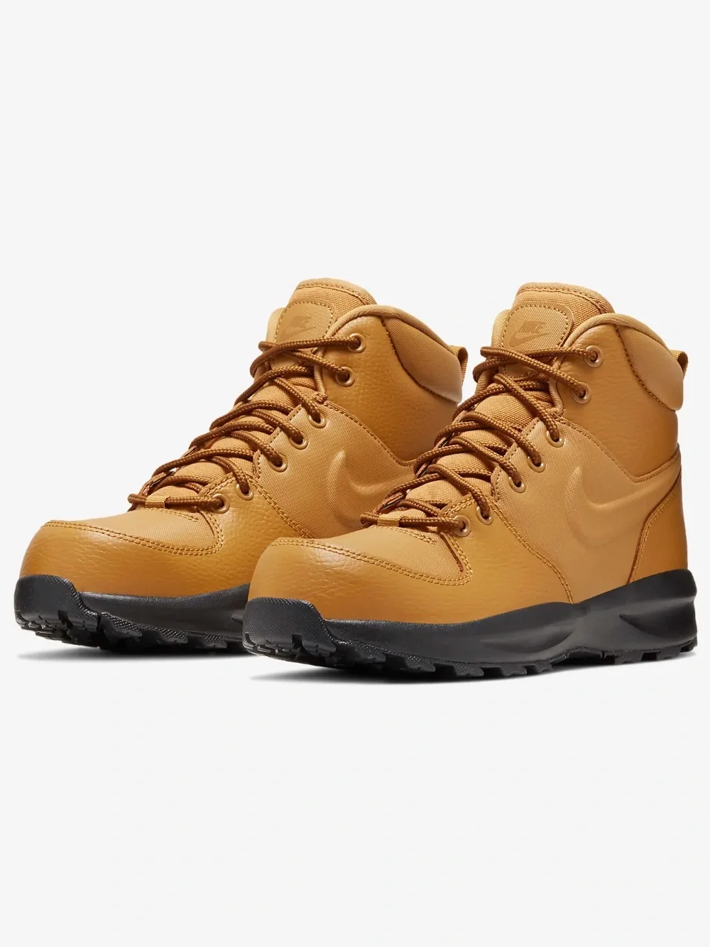 Nike Manoa Leather Outdoor Boots Kids Shoes Wheat and Black
